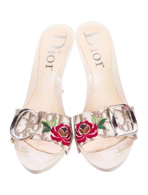 dior floral embroidered sandals 2016|Dior designer sandals.